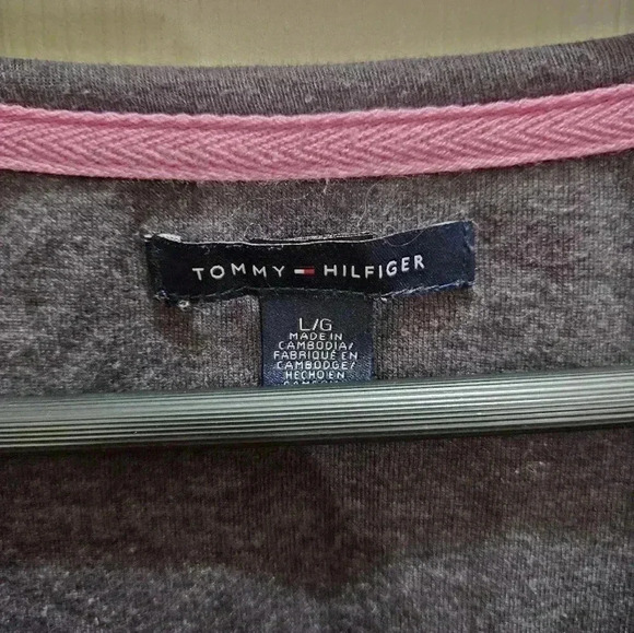 Tommy Hilfiger Gray Preppy Long Sleeve Tee Sz Lg - Picture 3 of 5